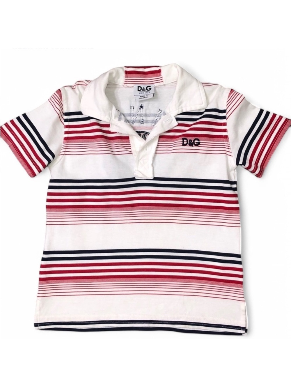 Dolce & Gabbana Striped Polo Tee, Size 4